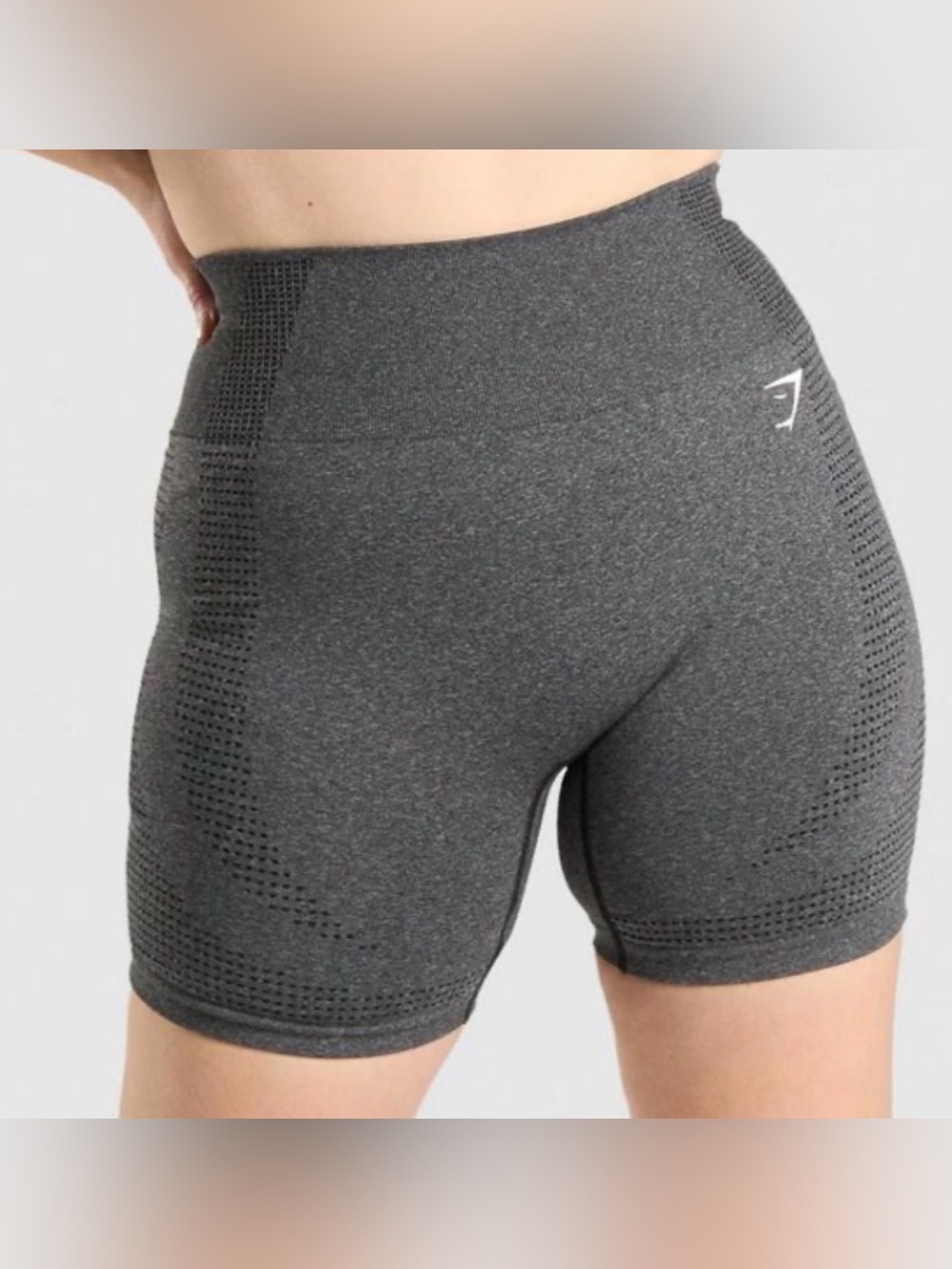 Gymshark Vital Seamless Shorts Charcoal Gray High Waist Size Medium